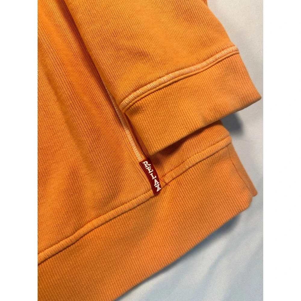 Tommy Bahama Relax Mens 2XL Orange 1/4 Zip Cotton Ribbed Pullover Sweater‎